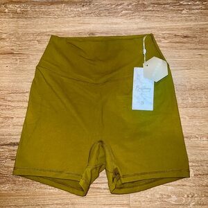 BuffBunny Olive Women's Athletic Shorts
